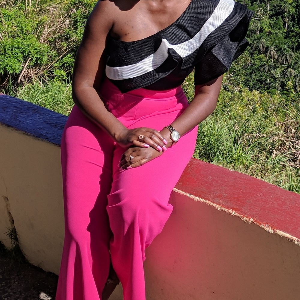 Pink wide leg pants